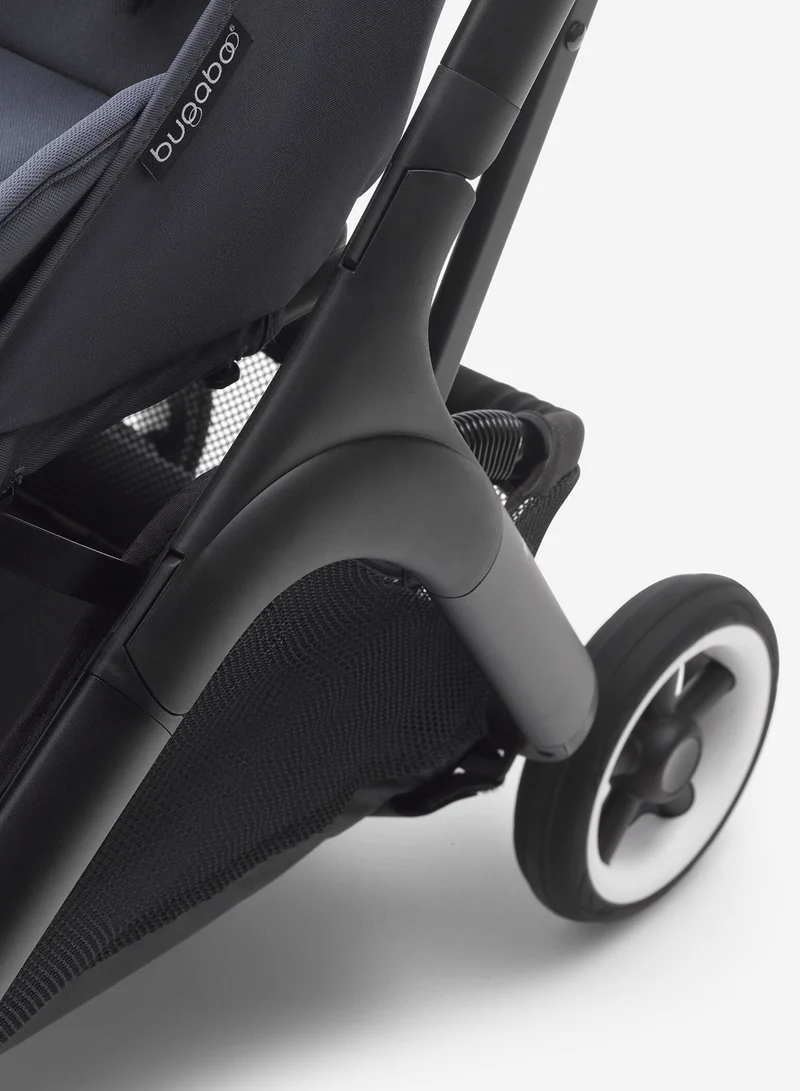 بوجابو Butterfly Ultra Compact Travel Pram, Small And Lightweight, One - Handed Foldable And Easy To Steer, Ergonomic City Pram For Babies From 6 Months , With Lots of Storage Space, Stormy Blue