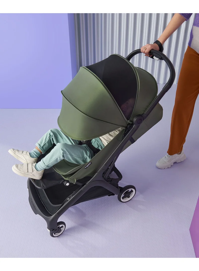 بوجابو Butterfly Ultra Compact Travel Pram, Small And Lightweight, One - Handed Foldable And Easy To Steer, Ergonomic City Pram For Babies From 6 Months , With Lots of Storage Space, Stormy Blue