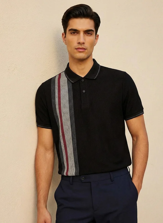 سبلاش فيڤ Men Short Sleeve Striped Polo T-shirt