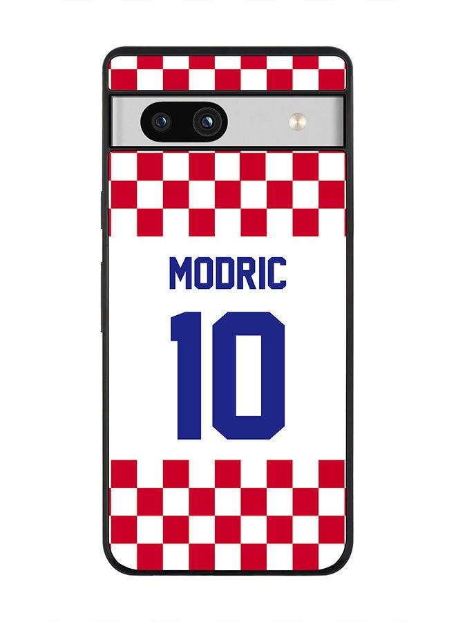 Stylizedd Rugged Black edge case for Google Pixel 7a 5G Slim fit Soft Case Flexible Rubber Edges Anti Drop TPU Gel Thin Cover-Croatia-Modric - Image 1