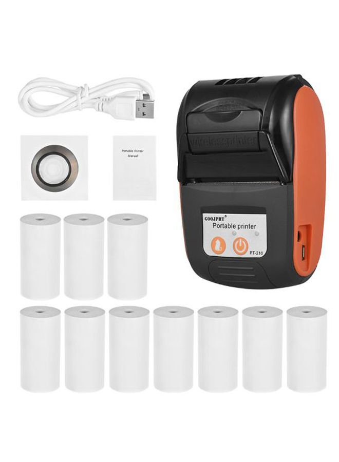 PT-210 Handheld Thermal Printer Orange/Black
