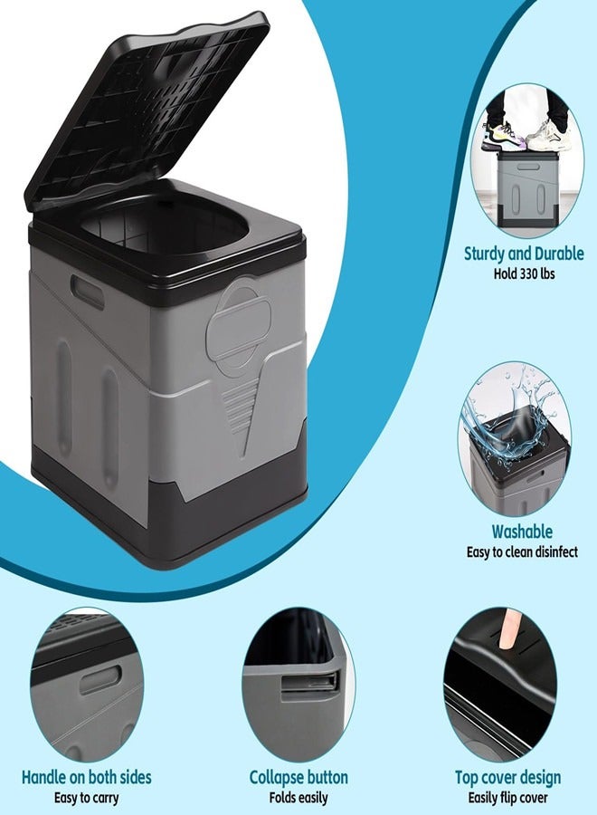 Osowake Camping Toilet Portable - Extra Large Potty for Adults, Folding Composting Toilet for Emergency, Car Travel, Long Trips, Beach, Hiking - Image 3
