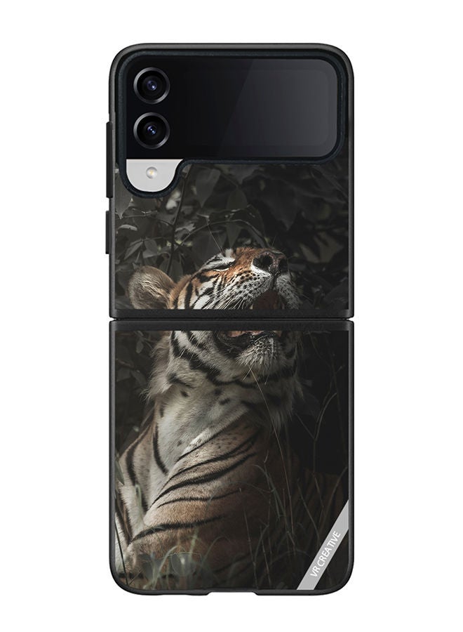 VR CREATIVE Protective Case Cover For Samsung Galaxy Z Flip4 Majestic Tiger Design Multicolour - Image 1