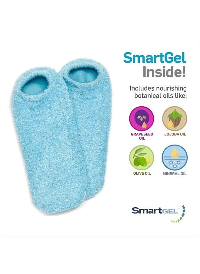 NatraCure - Moisturizing Gel Socks - (Helps Dry Feet, Cracked Heels, Dry Heels, Rough Calluses, Cuticles, Dead Skin, Use with Your Favorite Lotions, Creams or Spa Pedicure) - Color: Aqua - Image 1