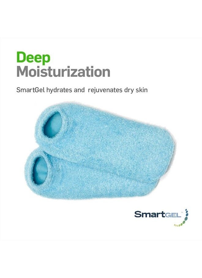 NatraCure - Moisturizing Gel Socks - (Helps Dry Feet, Cracked Heels, Dry Heels, Rough Calluses, Cuticles, Dead Skin, Use with Your Favorite Lotions, Creams or Spa Pedicure) - Color: Aqua - Image 1