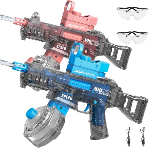 KIZJORYA 2 Pack Electric Water Guns for Adults Kids Automatic Water Gun Toys for Kids Ages 48 812 Large Capacity High Power 36ft UltraLong Range Summer Pool Outdoor Beach Water Toys for Boys Girls - Image 1