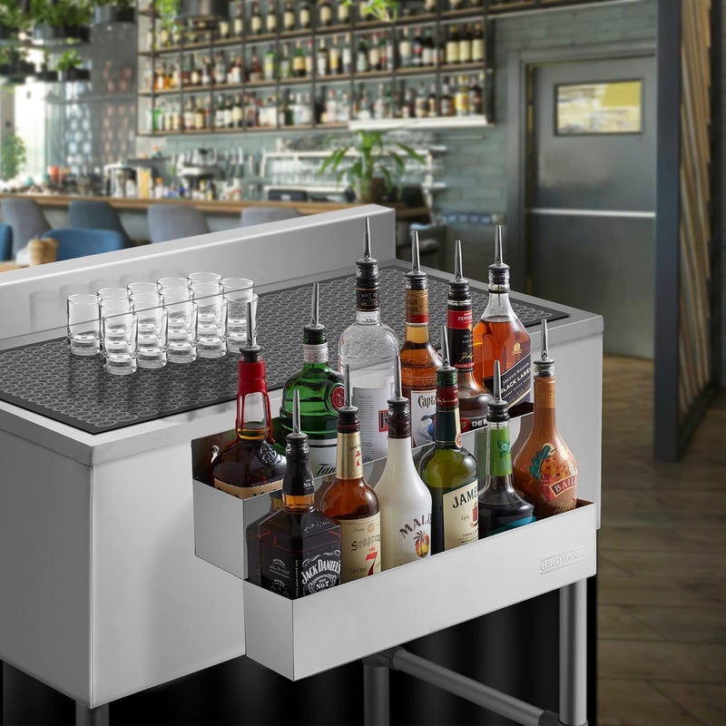 GRIDMANN 22-inch Double Tier Speed Rail - Stainless Steel Liquor Bottle Holder Rack for Bars - Image 2