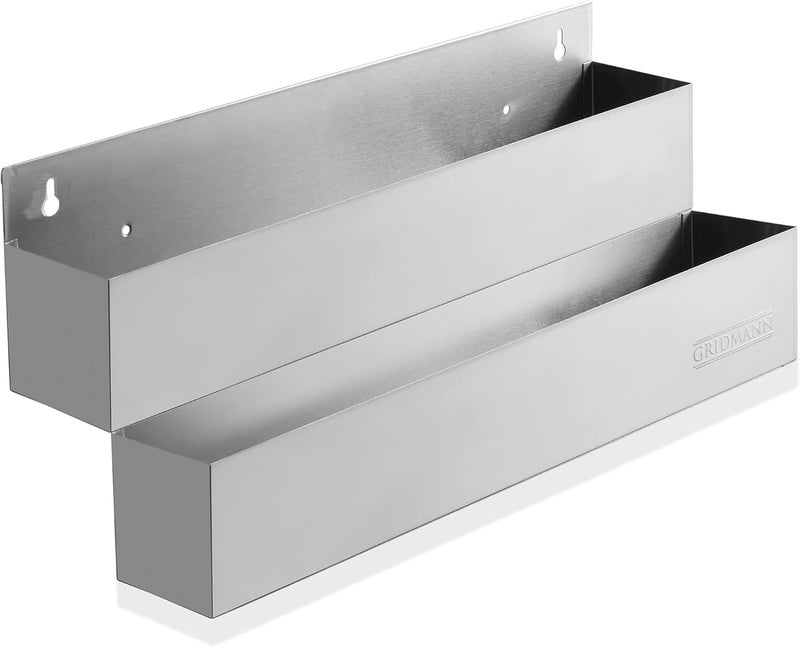 GRIDMANN 22-inch Double Tier Speed Rail - Stainless Steel Liquor Bottle Holder Rack for Bars - Image 1