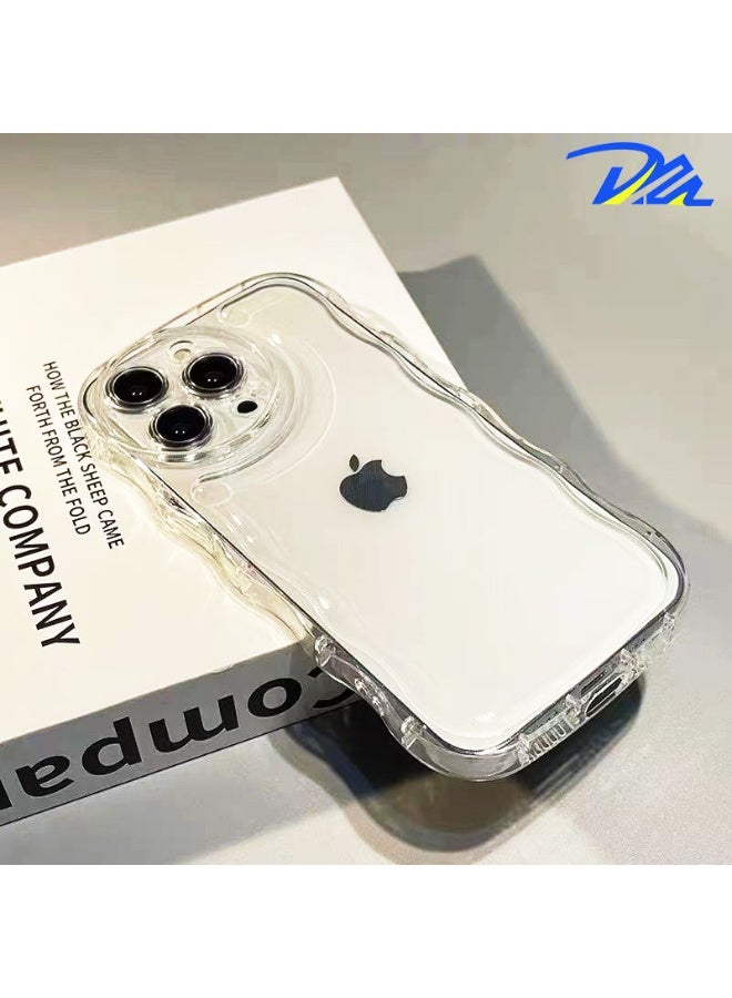 NIBEMINENT Big Wave Protective TPU Case Cover For iPhone 16 Plus, Clear - Image 1