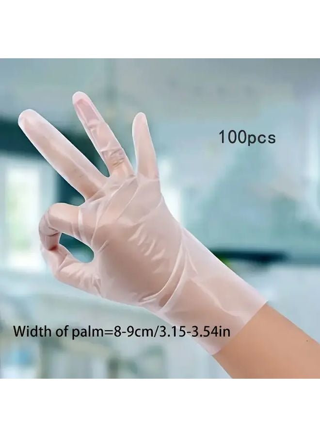 100 Pieces Medium TPE Gloves Disposable Thickened Durable for Kitchen Beauty Pet Care - Image 5