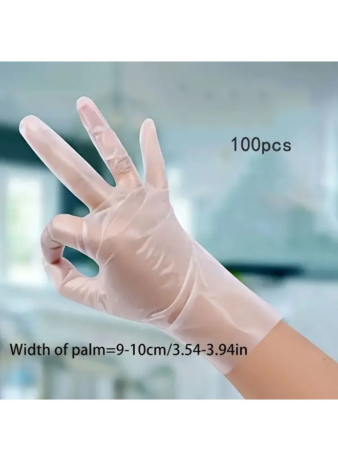 100 Pieces Medium TPE Gloves Disposable Thickened Durable for Kitchen Beauty Pet Care - Image 3