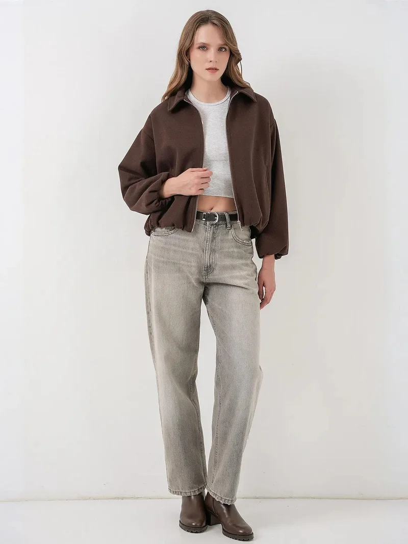 بيغ دارت جاكيت بومبر بسحاب وجيوب من