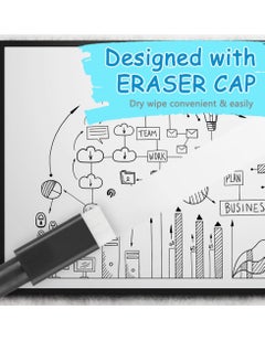 Excefore Whiteboard Markers - 20pcs Magnetic Dry Erase Pens with Eraser Cap - Fine Tip Whiteboard Pens for Kids - Convenient & Quick to Use - Ideal for School & Office (Black)  - Image 4