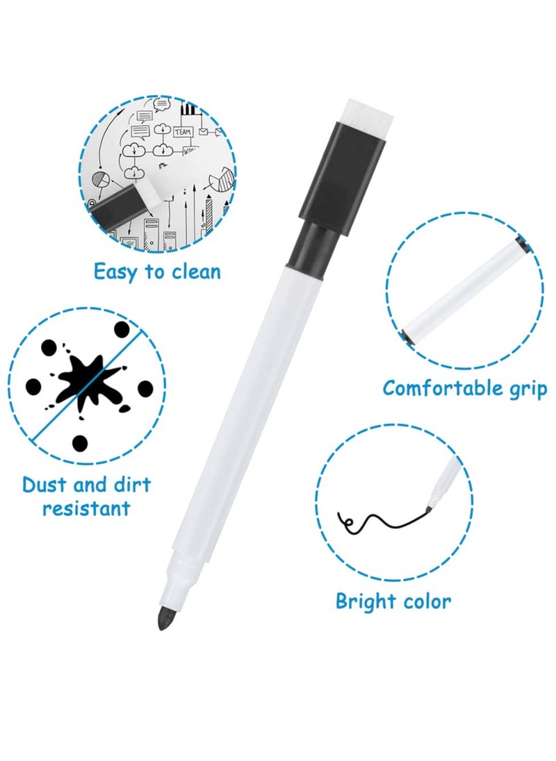 Excefore Whiteboard Markers - 20pcs Magnetic Dry Erase Pens with Eraser Cap - Fine Tip Whiteboard Pens for Kids - Convenient & Quick to Use - Ideal for School & Office (Black)  - Image 3