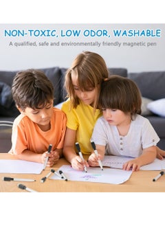 Excefore Whiteboard Markers - 20pcs Magnetic Dry Erase Pens with Eraser Cap - Fine Tip Whiteboard Pens for Kids - Convenient & Quick to Use - Ideal for School & Office (Black)  - Image 2