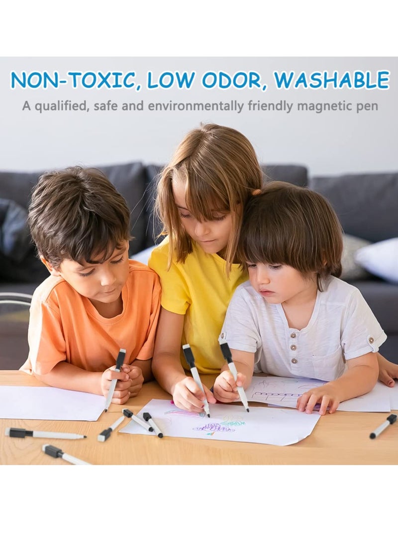 Excefore Whiteboard Markers - 20pcs Magnetic Dry Erase Pens with Eraser Cap - Fine Tip Whiteboard Pens for Kids - Convenient & Quick to Use - Ideal for School & Office (Black)  - Image 2