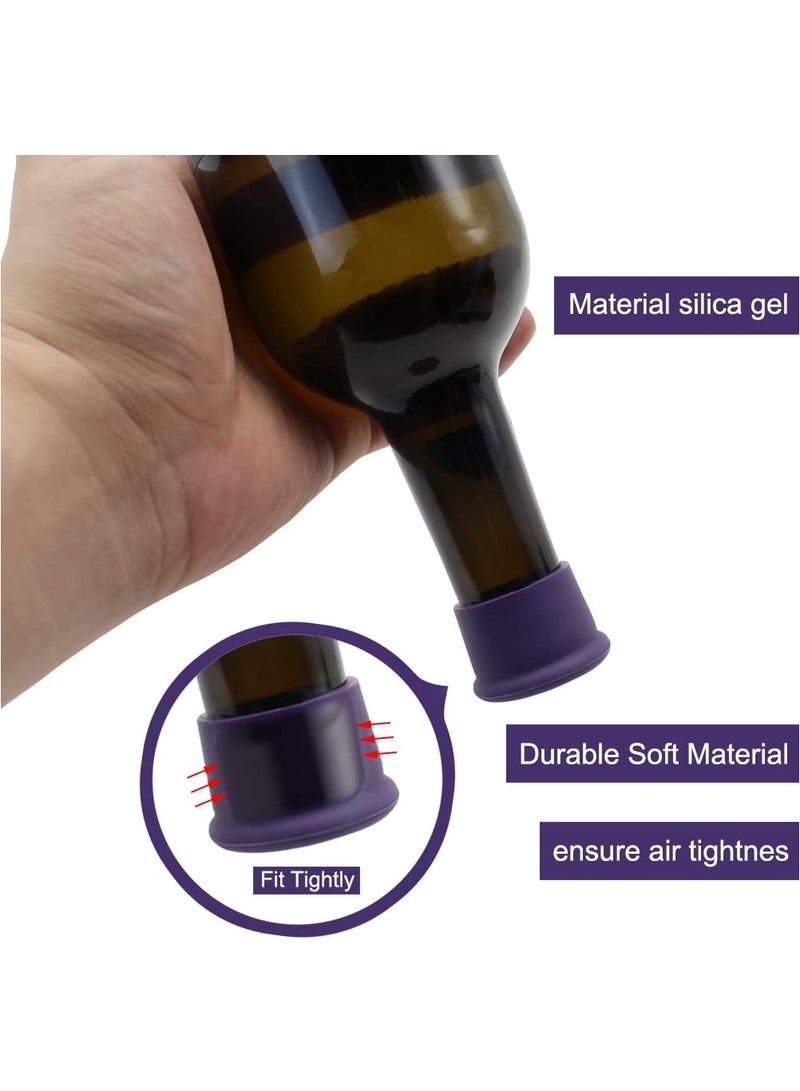 KASTWAVE Wine Stoppers, Wine Sealer for Wine Bottles, Silicone Wine Bottle Caps, Reusable Wine Champagne Beer Bottle Stopper, Wine Corks for Wine Glass Beverages Beer Bottles Holiday  - Image 4