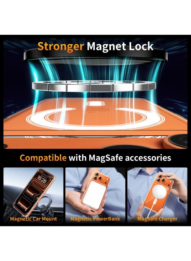 سانموجيد جراب مغناطيسي لهاتف iPhone 17 Pro Max مع واقي شاشة من قطعتين وواقي عدسة كاميرا من قطعتين، متوافق مع MagSafe، جراب خلفي شفاف واقٍ من الصدمات لهاتف iPhone 17 Pro Max مقاس 6.9 بوصة - Image 5