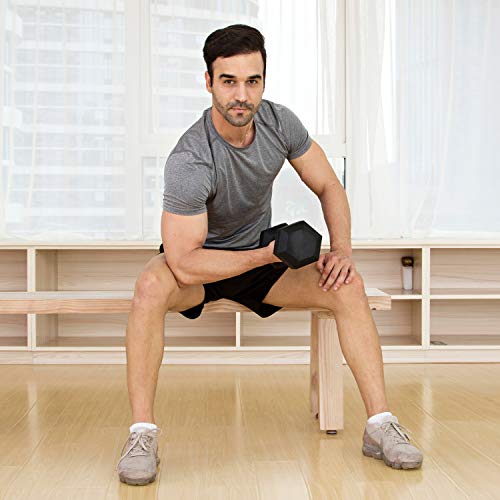JFIT Rubber Hex Dumbbell, 5 LB, Single - Image 5