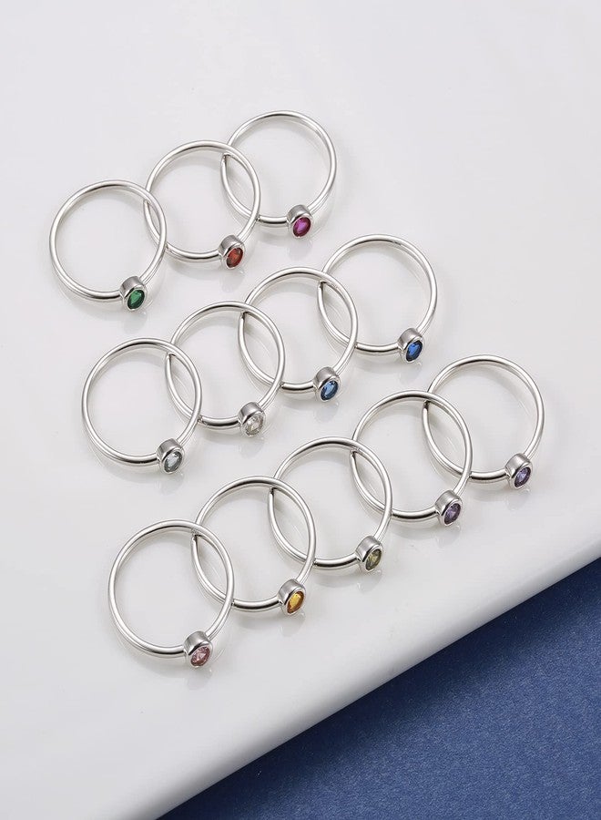 Sariel Simple Birthstone Rings for Women Jewelry 925 Sterling Silver Colorful Cubic Zirconia Stackable Promise Ring for Her (May, 7) - Image 3