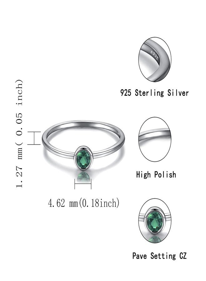 Sariel Simple Birthstone Rings for Women Jewelry 925 Sterling Silver Colorful Cubic Zirconia Stackable Promise Ring for Her (May, 7) - Image 5