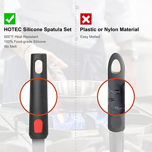 Hotec Silicone Spatula Turner for Nonstick Cookware, Cooking Spatulas 600°F Heat Resistant Large Flexible Rubber Spatula Set of 3, Kitchen Utensils for Flipping Eggs, Burgers, Pancakes, Crepes - Image 5