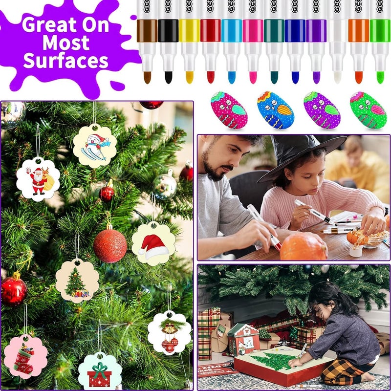 Super Toy SUPER TOY 24 Shades Acrylic Marker Paint Pens, Colors Acrylic Markers for Wood, Canvas, Stone, Rock Painting, Glass, Ceramic Surfaces, Scrapbooking, Fabric, Plastic, Card Making, DIY Crafts  - Image 5