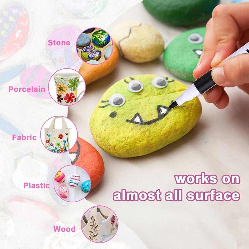 Super Toy SUPER TOY 24 Shades Acrylic Marker Paint Pens, Colors Acrylic Markers for Wood, Canvas, Stone, Rock Painting, Glass, Ceramic Surfaces, Scrapbooking, Fabric, Plastic, Card Making, DIY Crafts  - Image 4