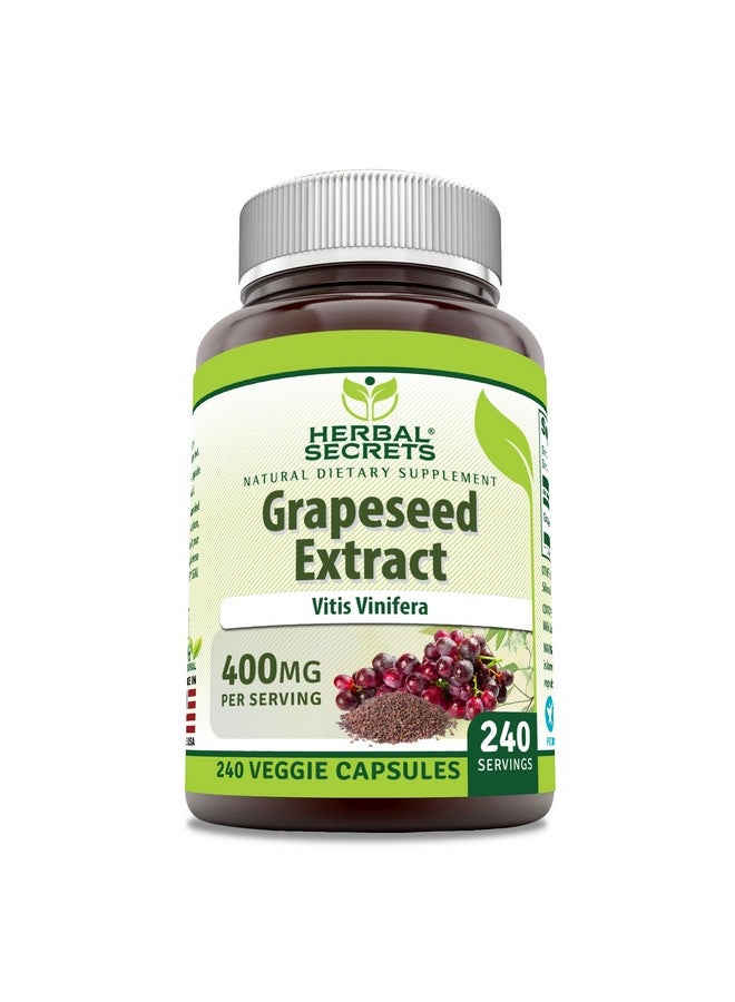 Herbal Secrets Grapeseed Extract 400 mg Veggie Capsules Supplement | Non-GMO | Gluten Free (240 Count) - Image 1