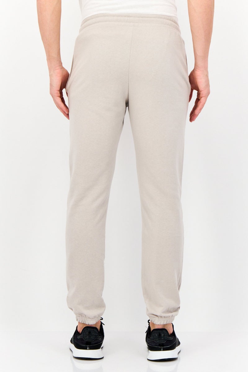 TapouT Men Regular Fit Drawstring Brand Logo Jogger Pants, Taupe - Image 4