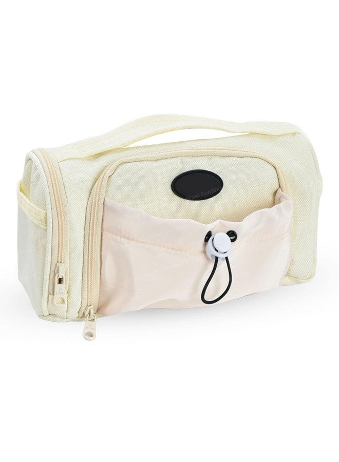 فنبلاست حقيبة أقلام فن بلاست للبنات - حقيبة كبيرة بسحاب مع جيب برباط، حقيبة أنيقة، حافظة أقلام كاواي، حقائب لطيفة للبنات، حقيبة متعددة الأغراض للأطفال والكبار (بيج) - Image 1