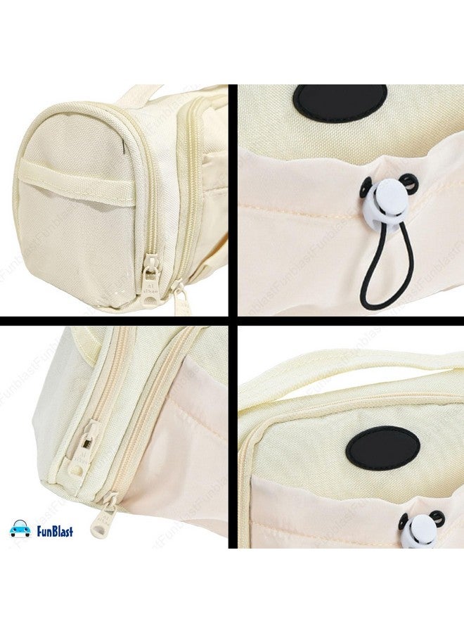 فنبلاست حقيبة أقلام فن بلاست للبنات - حقيبة كبيرة بسحاب مع جيب برباط، حقيبة أنيقة، حافظة أقلام كاواي، حقائب لطيفة للبنات، حقيبة متعددة الأغراض للأطفال والكبار (بيج) - Image 4