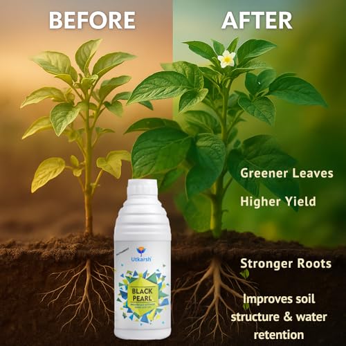 Utkarsh Black Pearl - L (Biologically Activated Liquid Humic Acid 12% & 3% Fulvic Acid), Promotes Plants Growth, Stronger Roots, Improves Flowering & Fruiting, Biostimulant (1 Liter; Pack of 1) - Image 3