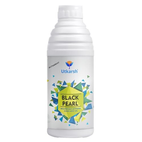 Utkarsh Black Pearl - L (Biologically Activated Liquid Humic Acid 12% & 3% Fulvic Acid), Promotes Plants Growth, Stronger Roots, Improves Flowering & Fruiting, Biostimulant (1 Liter; Pack of 1) - Image 1