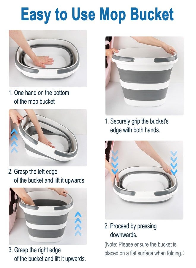 BIDFUL 28L Large Collapsible Mop Bucket with Handle for Cleaning, Silicone Portable Pet Bathtub for Puppy Small Dogs Cats, Foldable Laundry Basket Hamper Clothes Storage Bin Space Saving Design for RV - Image 3