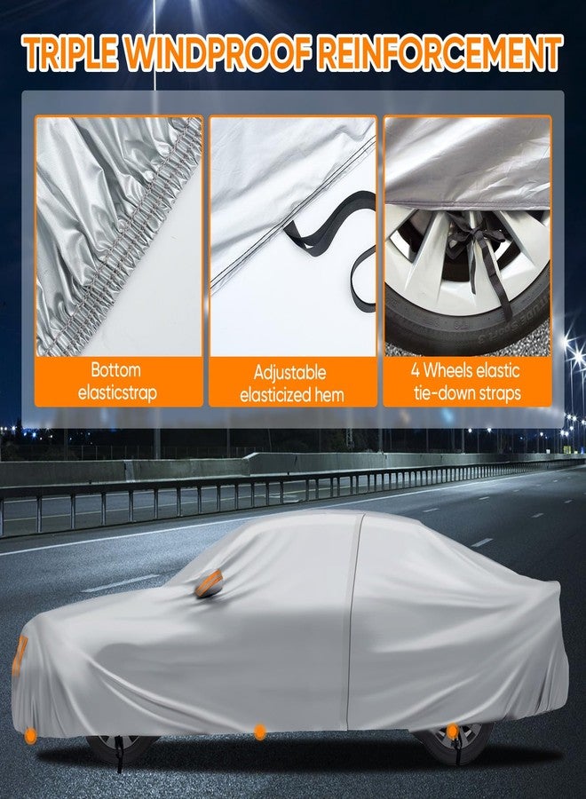NEVERLAND Sedan Car Cover Waterproof Heavy Duty All Weather Protection Snow Anti-UV Windproof Outdoor Full Car Cover Fit for Automobiles BMW/Mercedes-Benz/Honda (172-183 inch) - Image 5