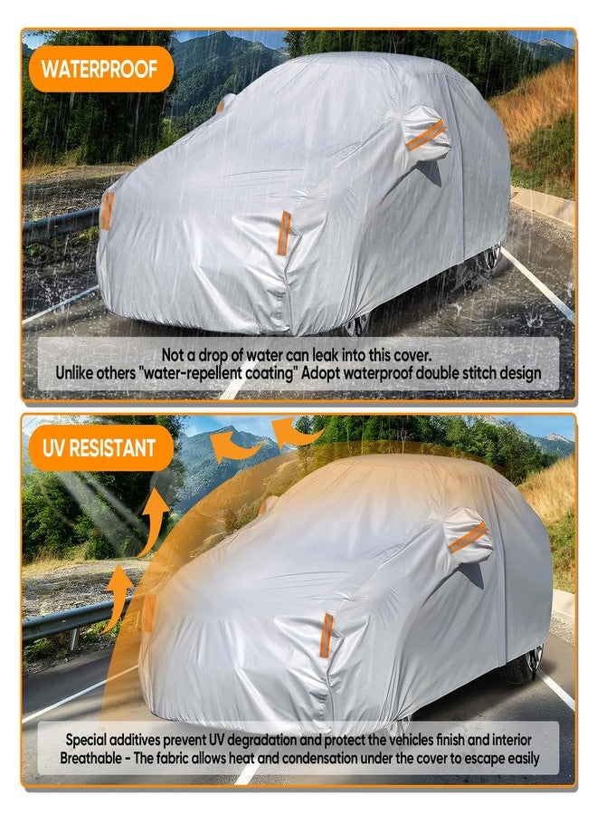NEVERLAND Sedan Car Cover Waterproof Heavy Duty All Weather Protection Snow Anti-UV Windproof Outdoor Full Car Cover Fit for Automobiles BMW/Mercedes-Benz/Honda (172-183 inch) - Image 3