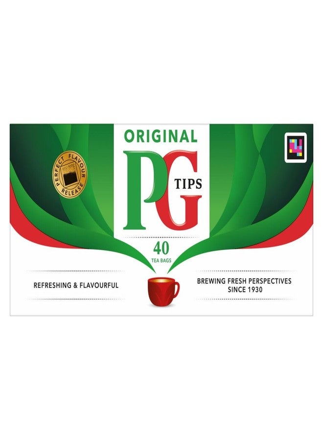 PG Tips Premium Black Tea Bags Non-Pyramid, 40 Count (Pack of 1) - Image 1