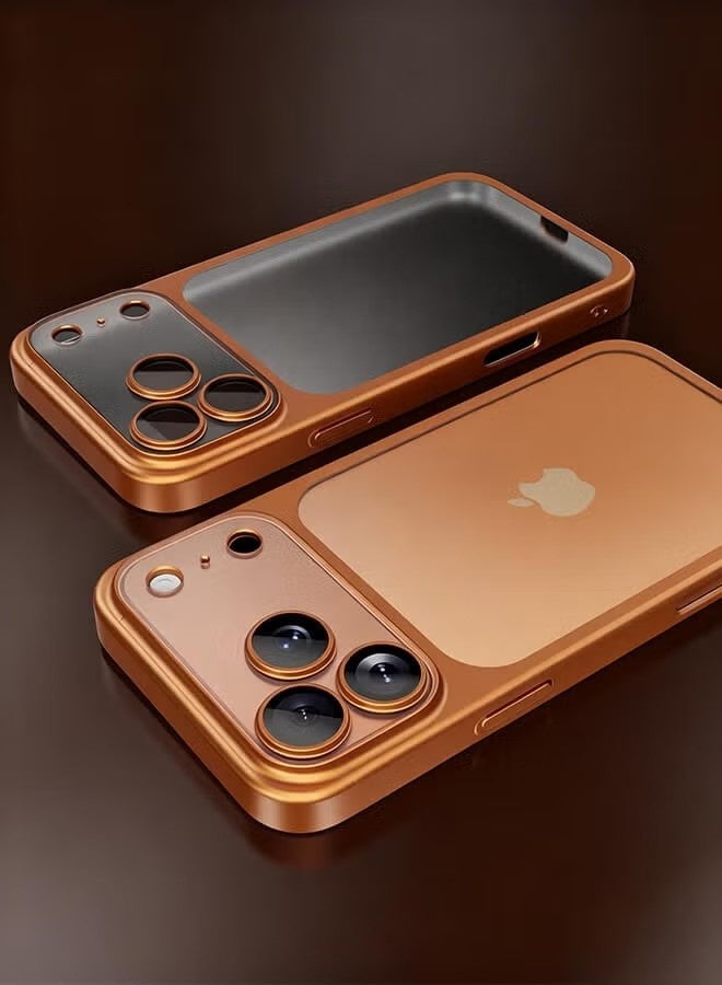 iPhone 17 Pro Max Case, Frosted Electroplated PC, Drop-Proof & Full Camera Lens Protection,Ultra-slim, Cosmic Orange - Image 2