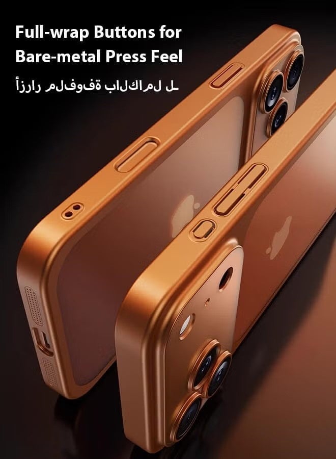 iPhone 17 Pro Max Case, Frosted Electroplated PC, Drop-Proof & Full Camera Lens Protection,Ultra-slim, Cosmic Orange - Image 4