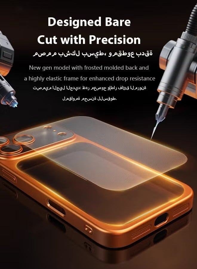 iPhone 17 Pro Max Case, Frosted Electroplated PC, Drop-Proof & Full Camera Lens Protection,Ultra-slim, Cosmic Orange - Image 5