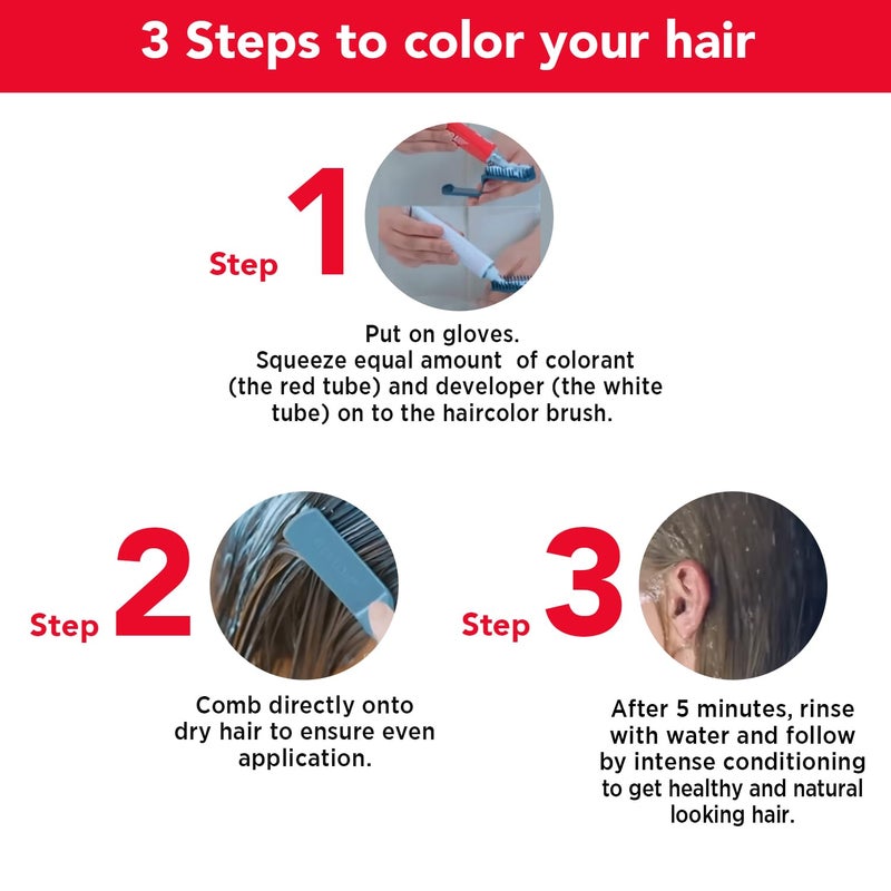 Revlon لون شعر ريفلون توب سبيد للنساء بني داكن 100 تغطية للشيب في 5 دقائق خالي من الأمونيا سهل التطبيق وتكييف مكثف - Image 4