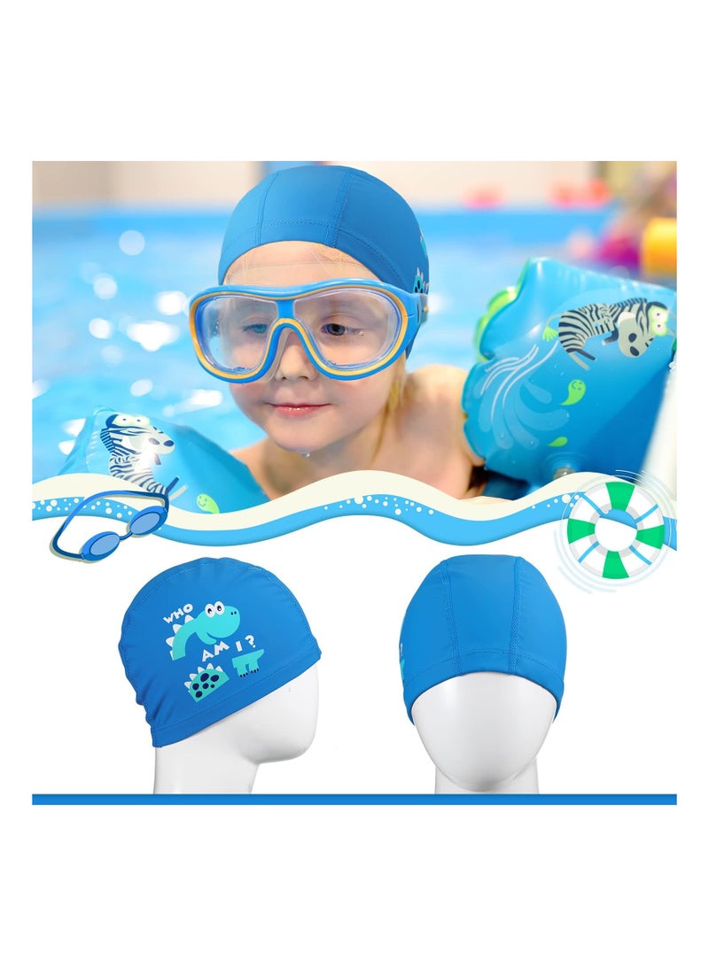 Y&D Kids Swimming Caps, Dinosaur Hat for boys, Waterproof Bathing Swim Cap Long and Short Hair, Kids, Toddlers, Children, Boys - Image 5