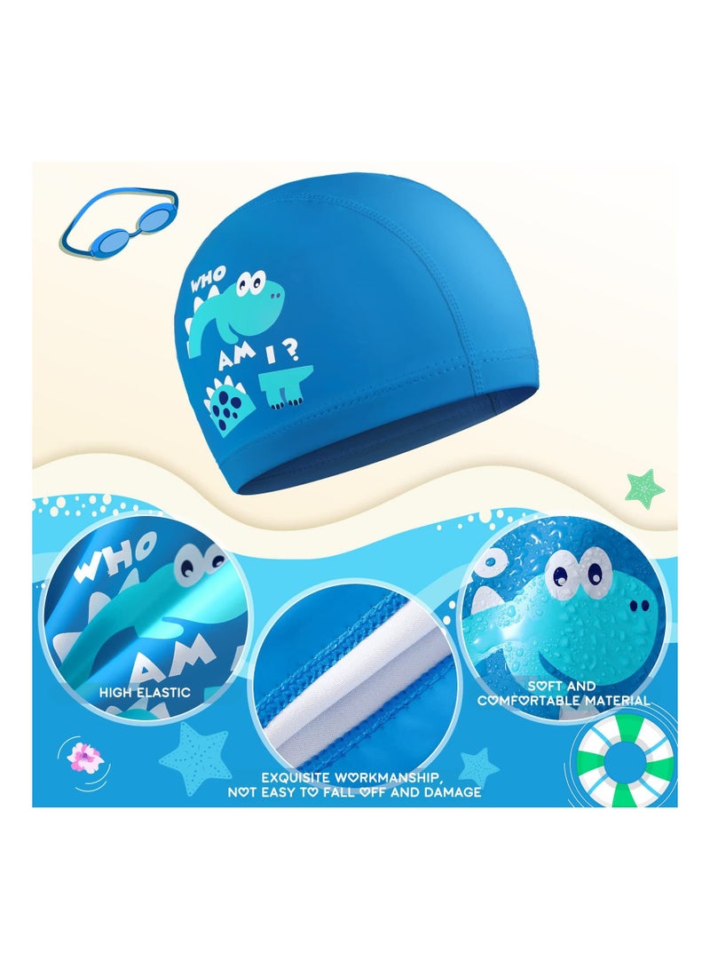 Y&D Kids Swimming Caps, Dinosaur Hat for boys, Waterproof Bathing Swim Cap Long and Short Hair, Kids, Toddlers, Children, Boys - Image 2