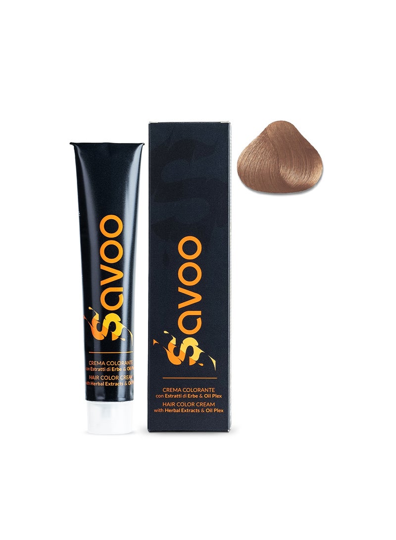 SAVOO Hair Color Cream #7.32 Sandy Blonde – Permanent Hair Dye with  Oil Plex & Botanical Extracts | 100ml | Medium Natural Blonde with Beige & Golden Undertones | 100% Grey Coverage - Image 2
