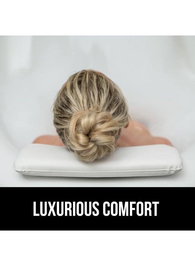 Bath Pillow for Tub, Waterproof Bathtub Pillow for Neck Head and Back Support, White - Image 3