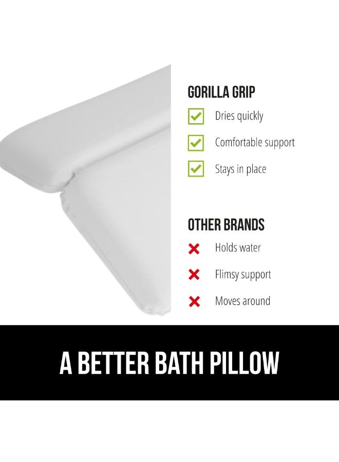 Bath Pillow for Tub, Waterproof Bathtub Pillow for Neck Head and Back Support, White - Image 5