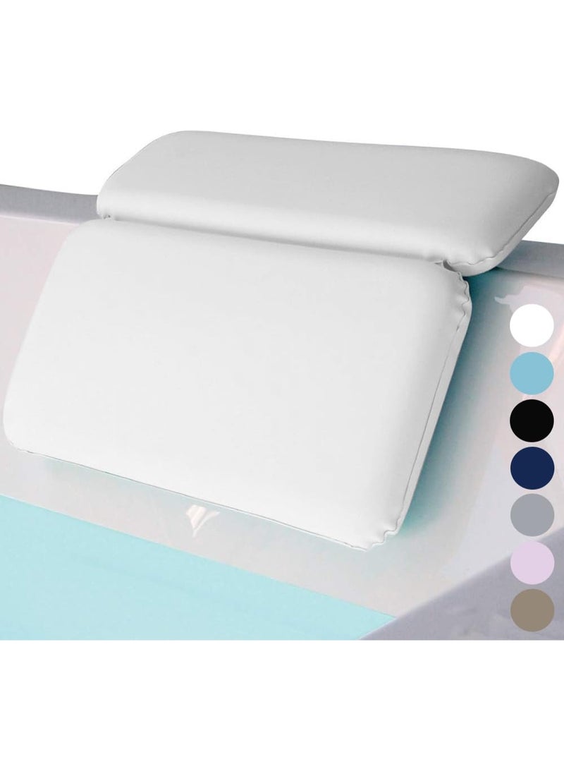 Bath Pillow for Tub, Waterproof Bathtub Pillow for Neck Head and Back Support, White - Image 1