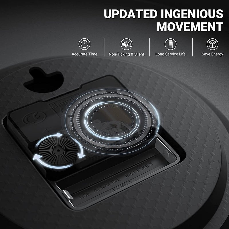 ساعة حائط رقمية بلاستيكية 12" هادئة كوارتز زخرفية أحدث ساعة كلاسيكية تعمل بالبطارية دائرية سهلة القراءة لغرفة/منزل/مطبخ/غرفة نوم/مكتب/مدرسة - (أزرق سماوي)