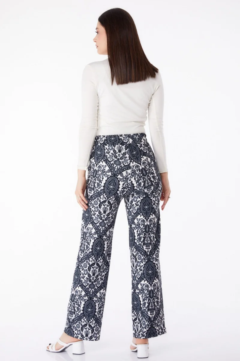 Tofisa Plain Mid Women's Anthracite Patterned Trousers - 25313